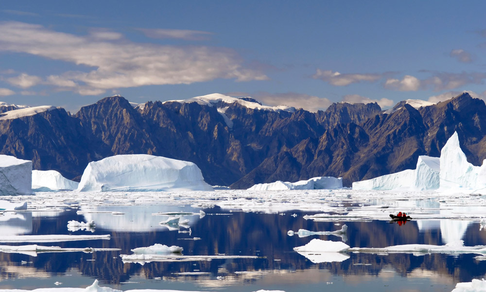 Glaciers off of Greenland